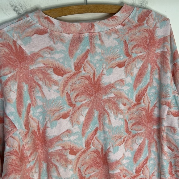 MONROW Tropical Palm Print Sweatshirt Size Small - Picture 10 of 16